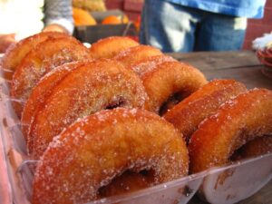 rows of sugar donuts