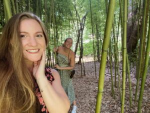 Women in bamboo forest